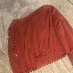 Rust Long Sleeve Crop Top & Pants set